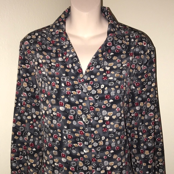 NWOT Impressions pattern vintage button down top - Picture 5 of 7